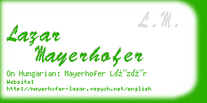 lazar mayerhofer business card